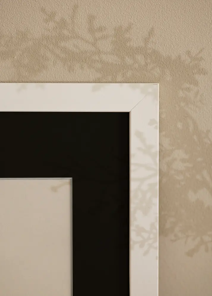 Kehys White Wood 70x90 cm - Passepartout Musta 55x70 cm