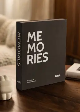 KAILA MEMORIES Black/White - Coffee Table Photo Album (60 Mustaa sivua)