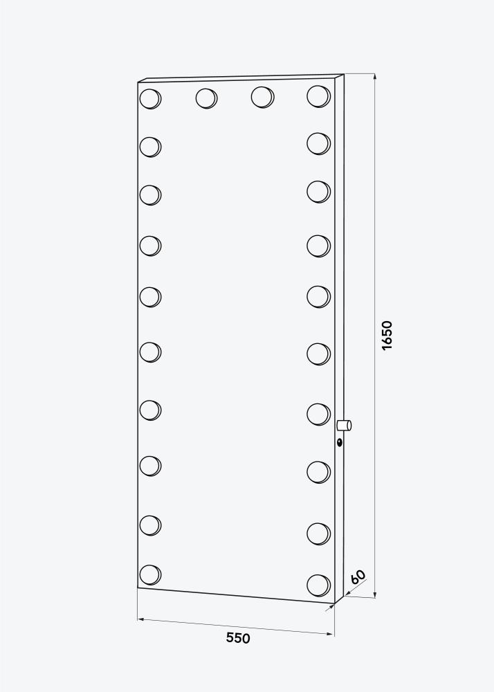 KAILA Peili Tall LED Musta 55x165 cm