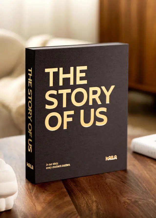 KAILA THE STORY OF US Black - Coffee Table Photo Album (60 Mustaa sivua)