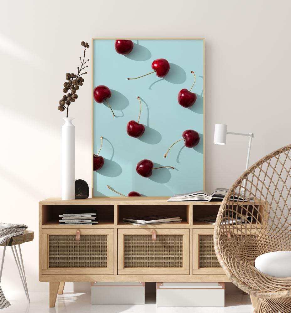 Cherries On Turquoise Juliste