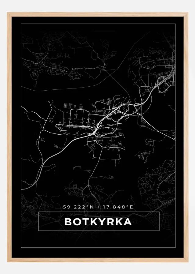 Kartta - Botkyrka - Musta Juliste