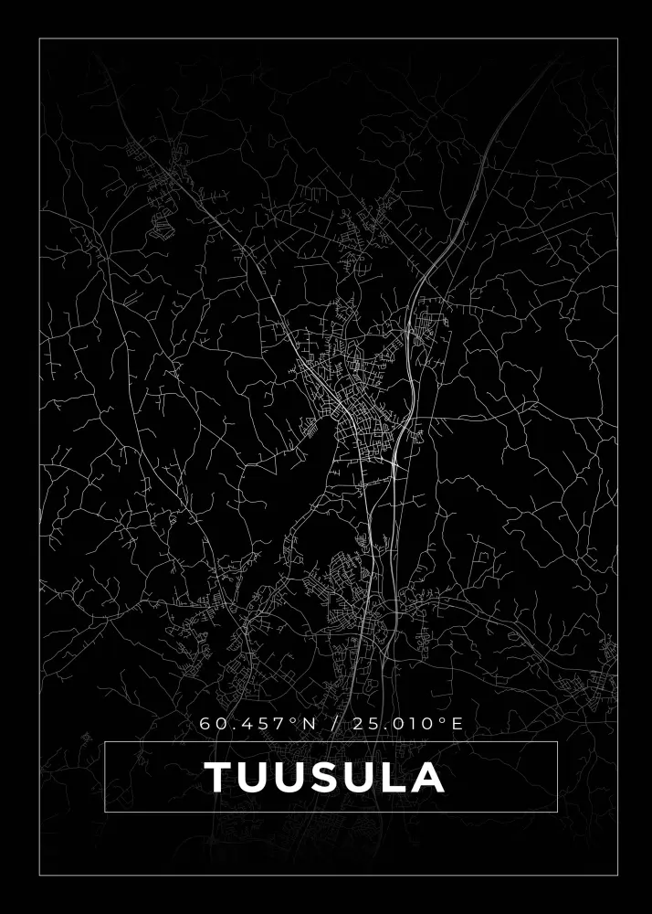 Kartta - Tuusula - Musta Juliste