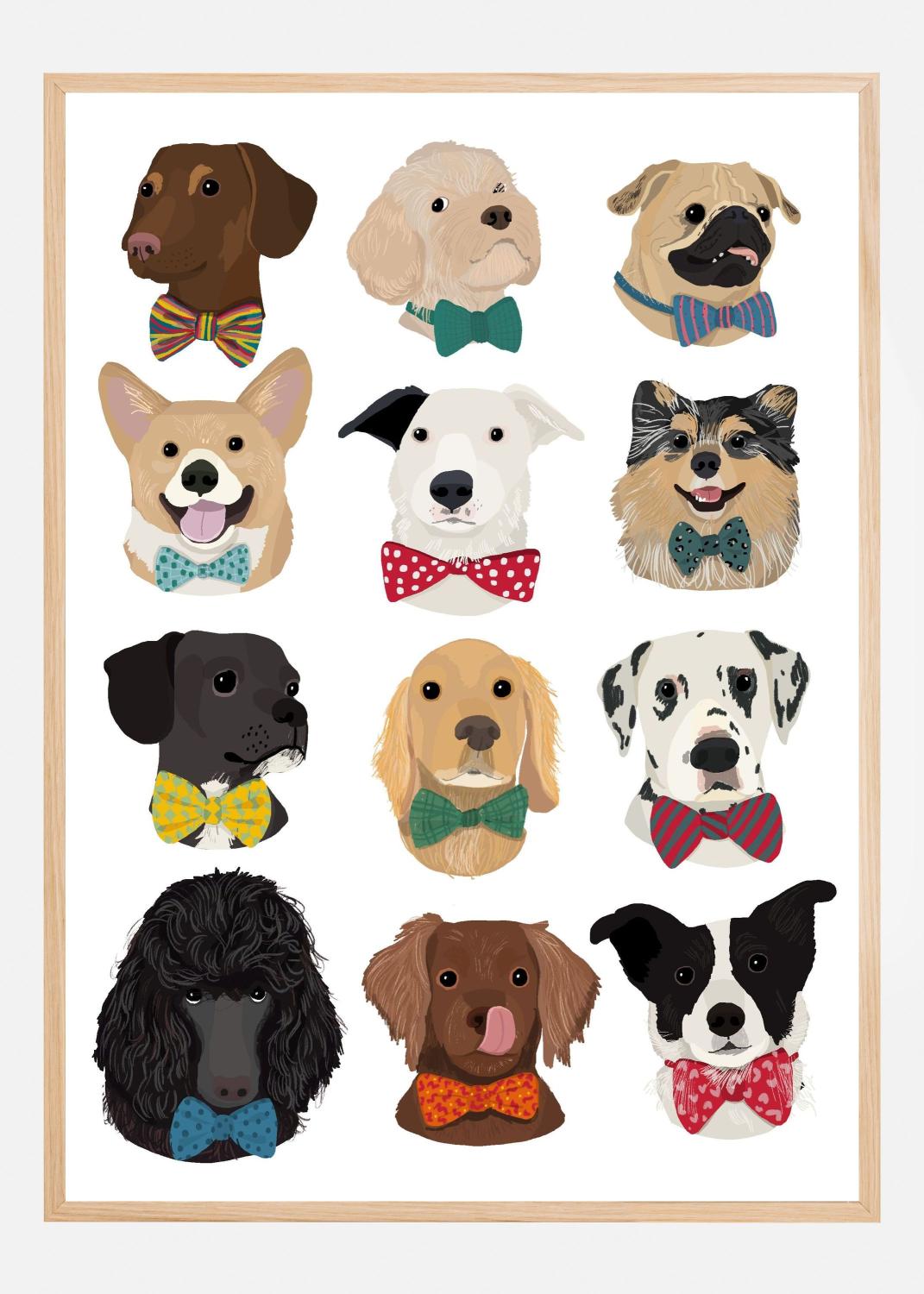 Product Image for Dog In Bow Juliste (21x29.7 cm (A4))