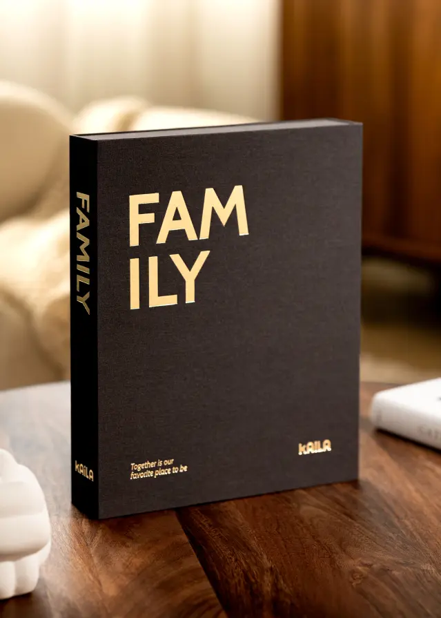 KAILA FAMILY Black - Coffee Table Photo Album (60 Mustaa sivua)