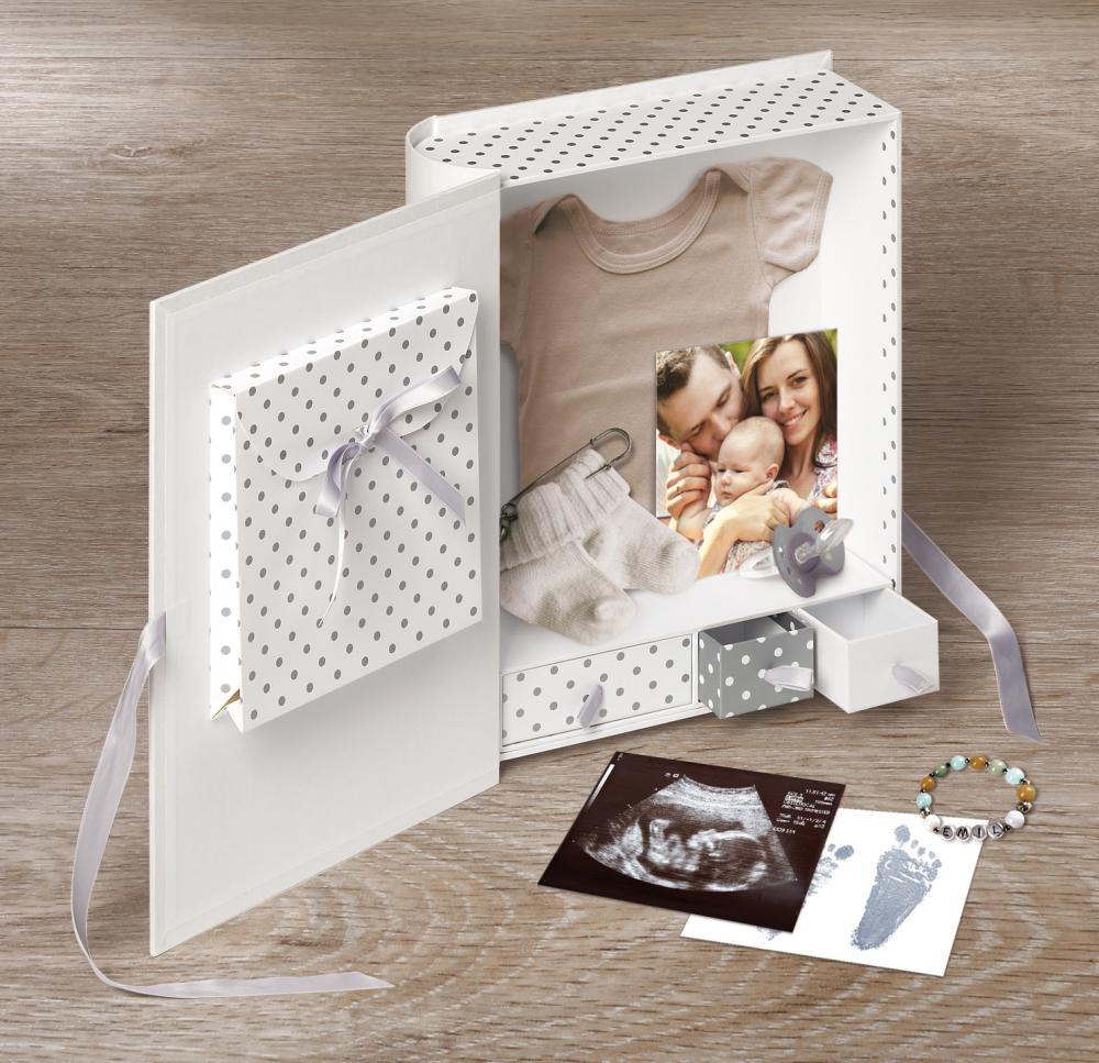 Little Foot Babybox Harmaanvalkoinen