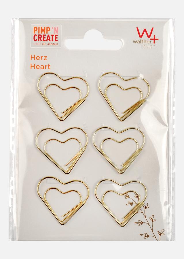 PAC Metallinen Paperclip Heart Kulta