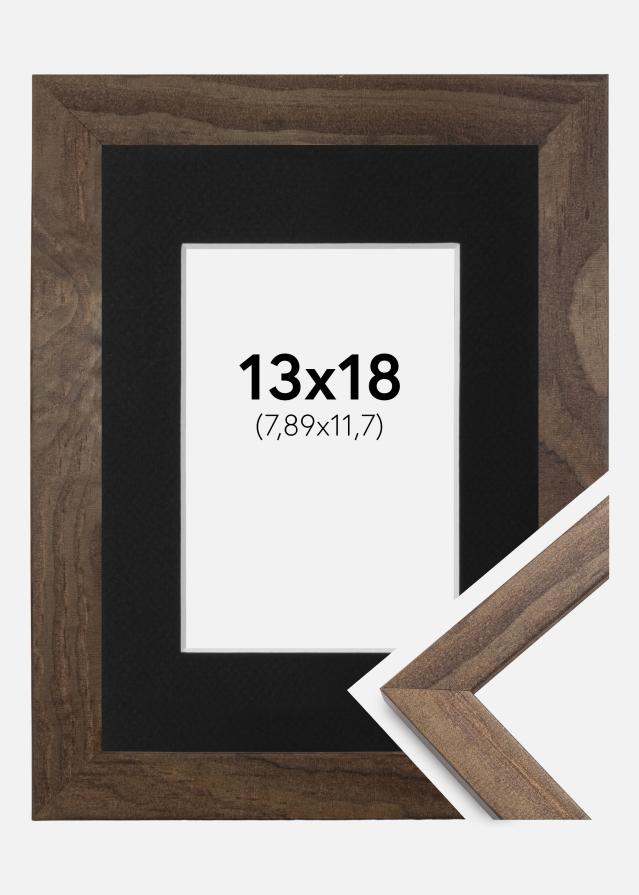 Kehys Stilren Saksanpähkinä 13x18 cm - Paspatuuri Musta 3,5x5 tuumaa