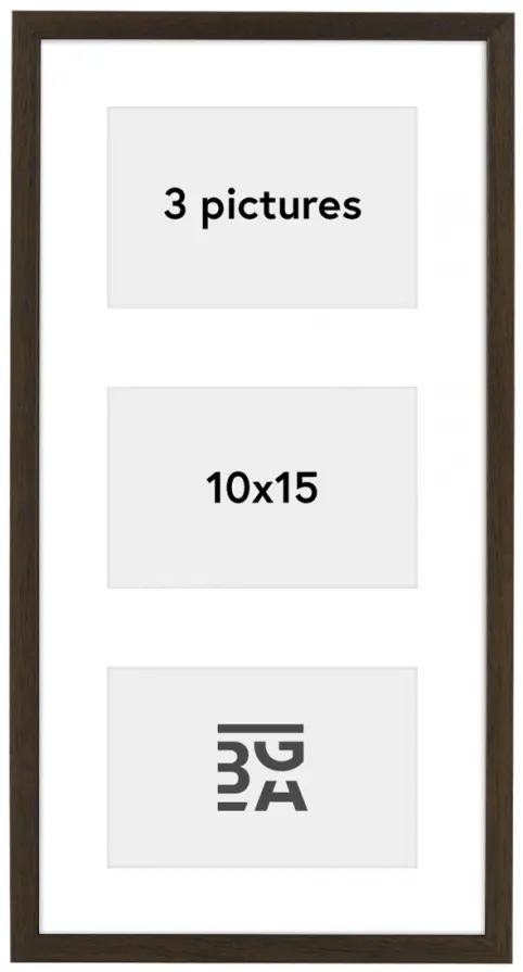 Edsbyn Kollaasikehys XIII Saksanpähkinä - 3 Kuvalle (10x15 cm)