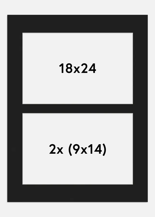 Paspatuuri Musta 18x24 cm - Kollaasi 2 kuvalle (9x14 cm)