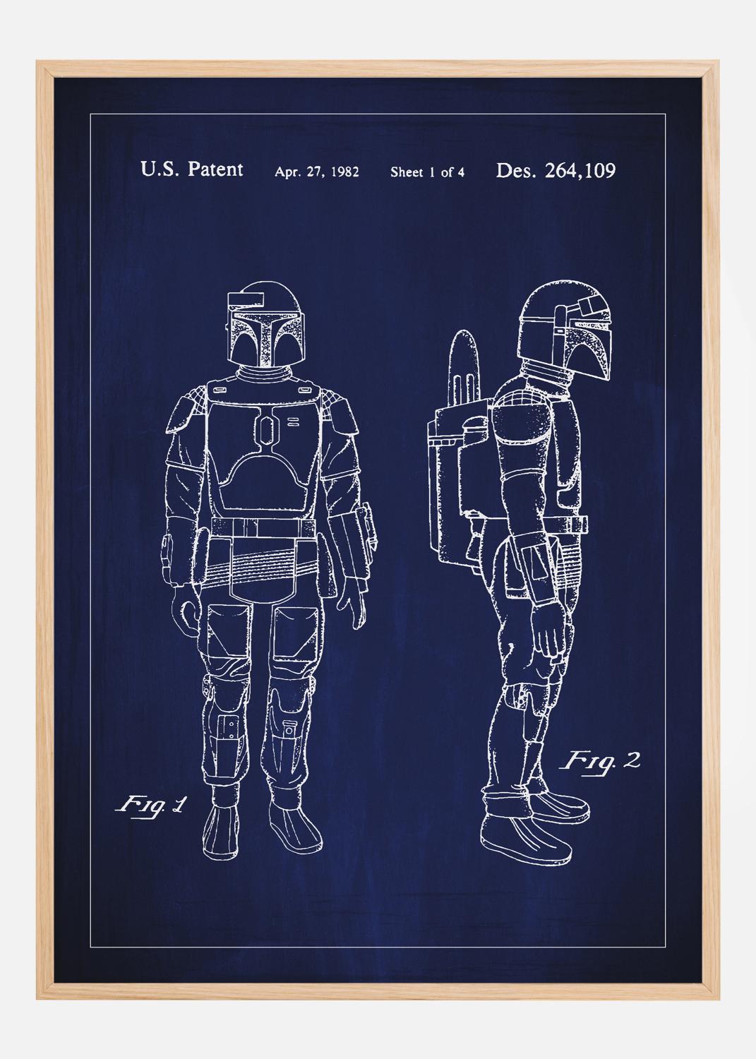Product Image for Patenttipiirustus - Star Wars - Boba Fett - Sininen Juliste (21x29.7 cm (A4))