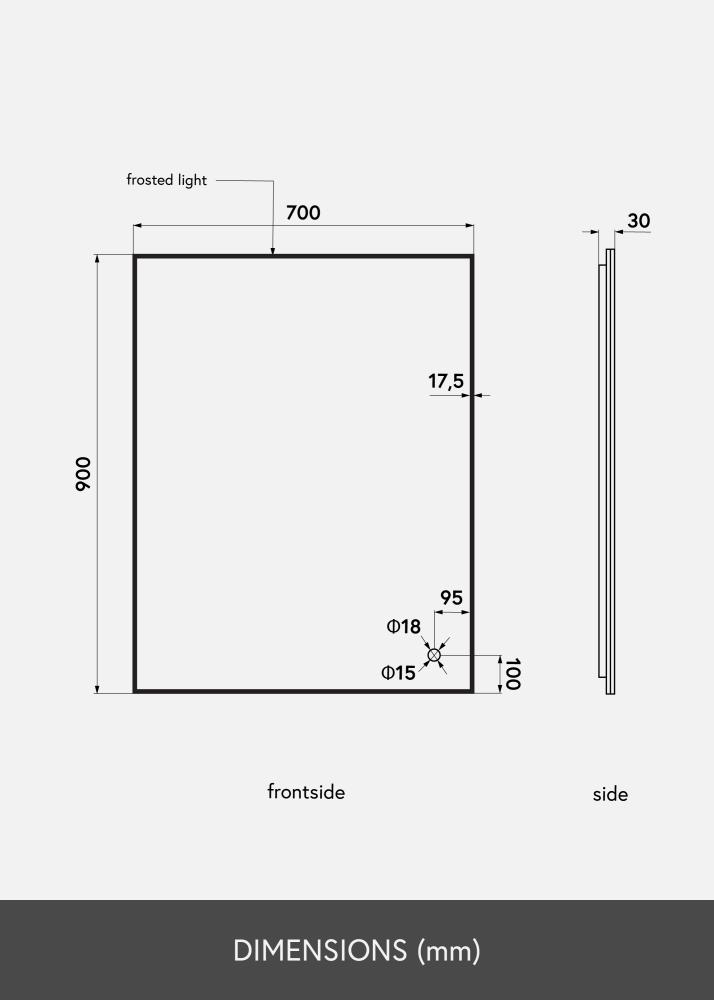 KAILA Peili Corners II LED 70x90 cm