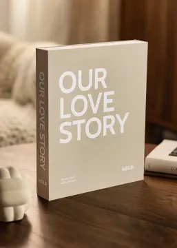 KAILA OUR LOVE STORY Grey - Coffee Table Photo Album (60 Mustaa sivua)