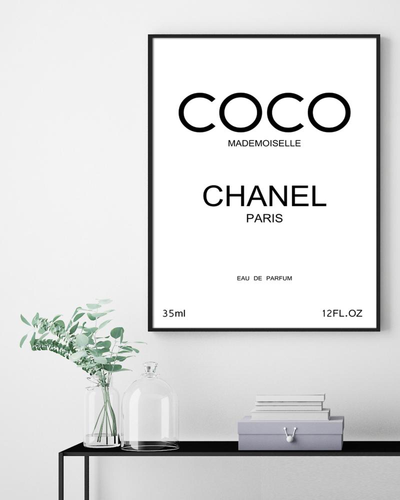 Coco Chanel Paris Black 50x70 cm