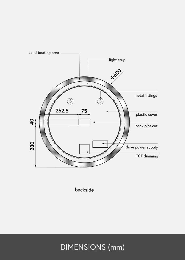 KAILA Peili Circular LED 60 cm Ø