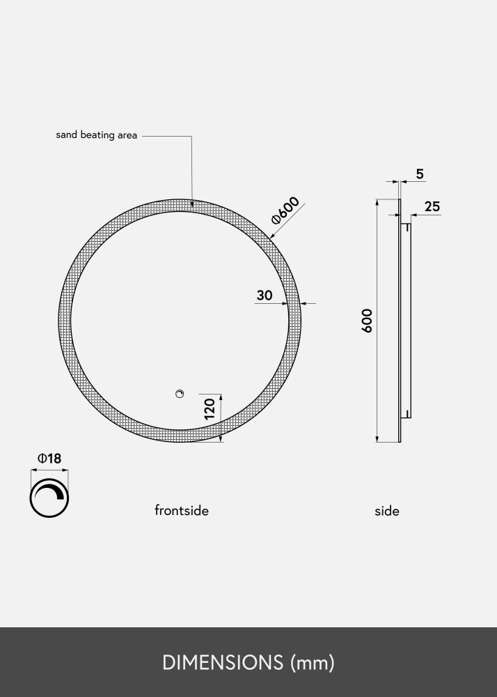 KAILA Peili Circular LED 60 cm Ø