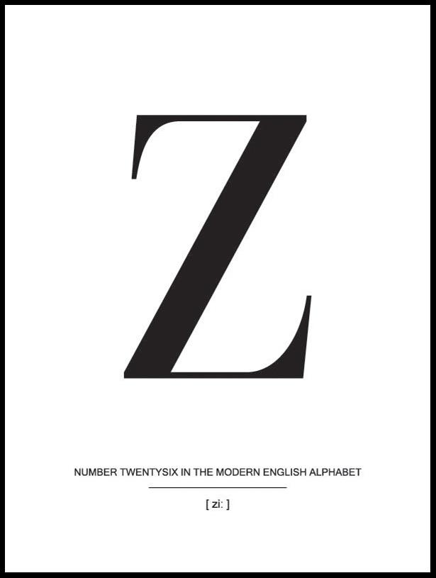 Letter Z Juliste