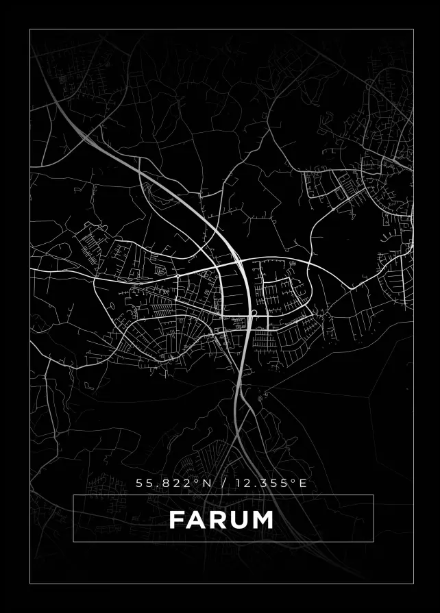 Kartta - Farum - Musta Juliste