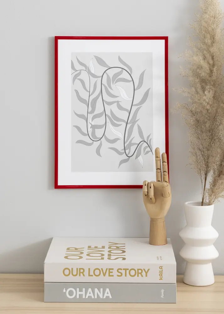 Kehys New Lifestyle Medium Red 50x70 cm - Passepartout Valkoinen 33x56 cm