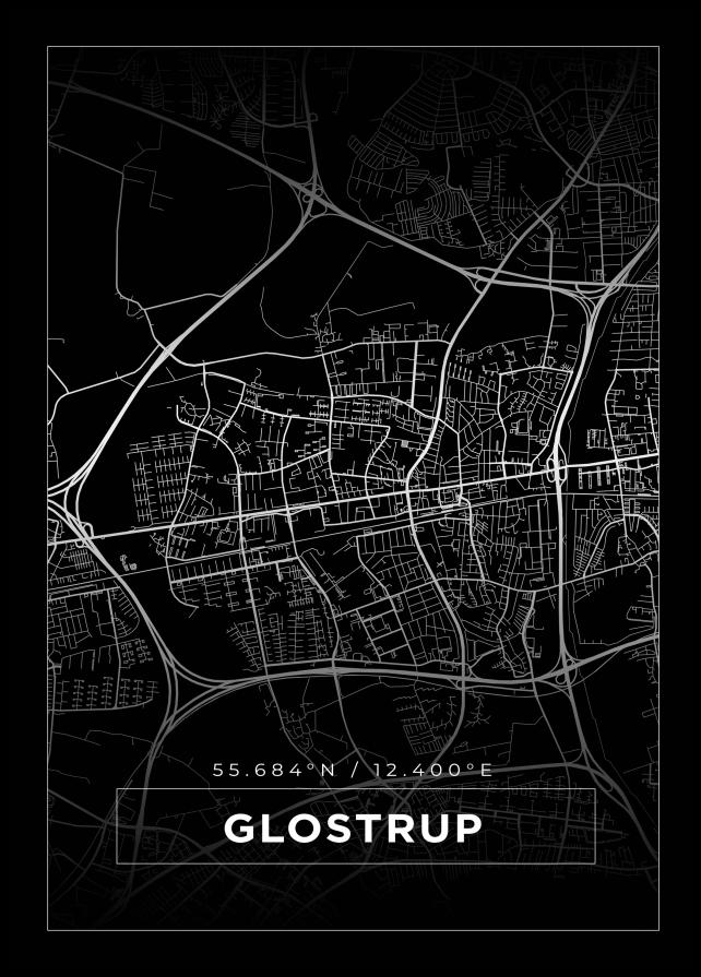 Kartta - Glostrup - Musta Juliste