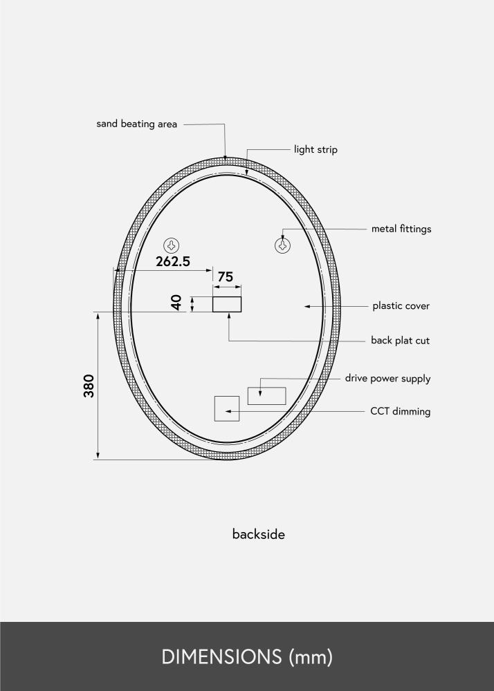 KAILA Peili Oval LED 60x80 cm