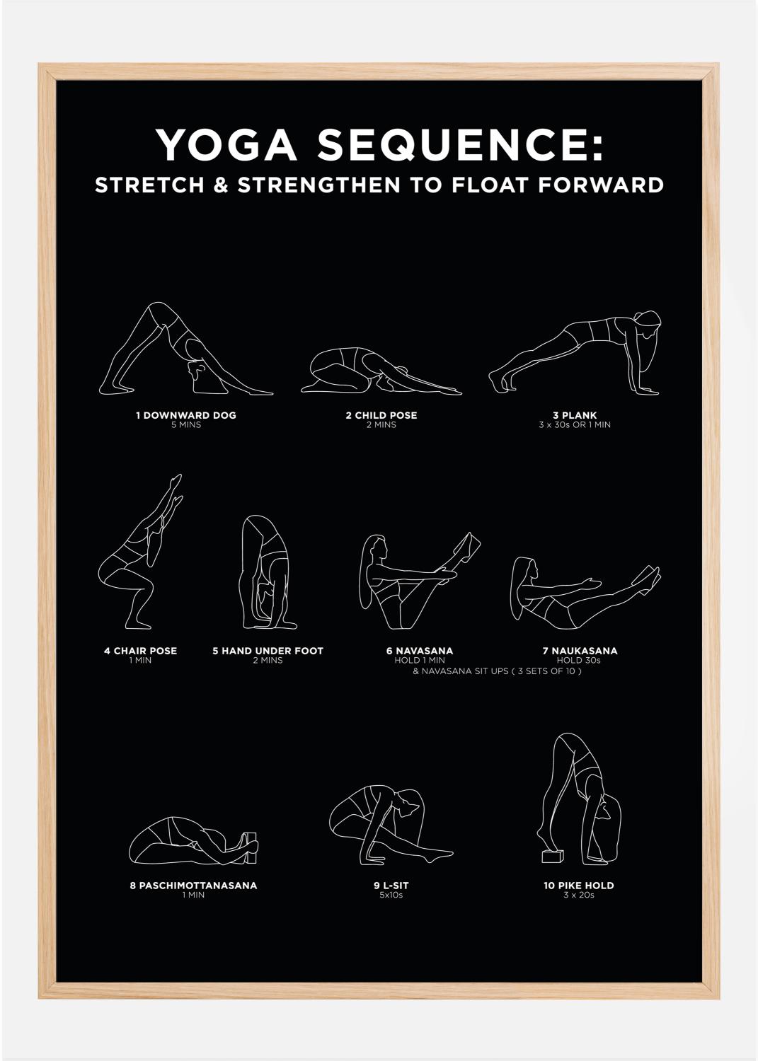 Product Image for Yoga Sequence - Stretch &amp; Strengthen To Float Forward - Black Juliste (21x29.7 cm (A4))