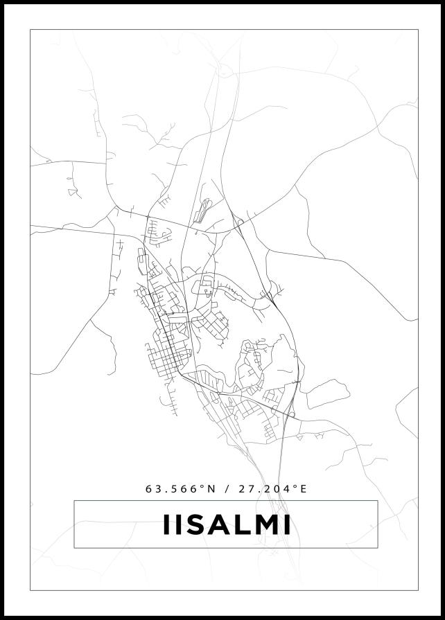 Kartta - Iisalmi - Valkoinen Juliste