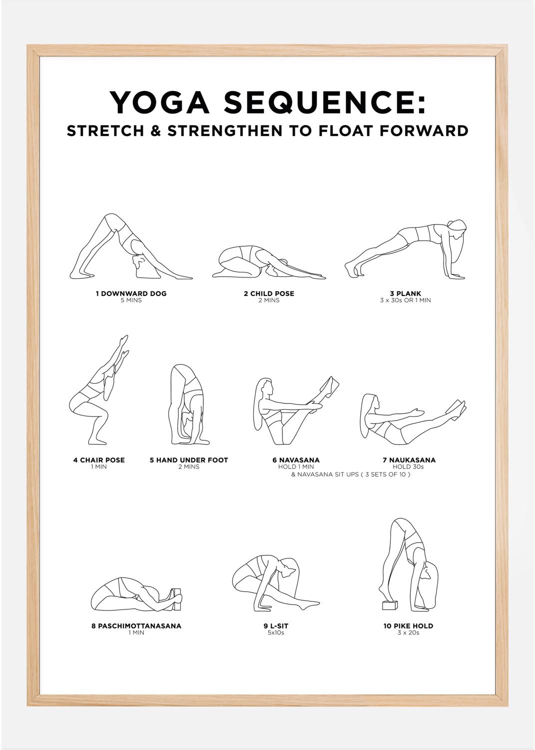 Product Image for Yoga Sequence - Stretch &amp; Strengthen To Float Forward - White Juliste (21x29.7 cm (A4))