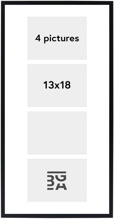 Edsbyn Kollaasikehys XV Musta - 4 Kuvalle (13x18 cm)