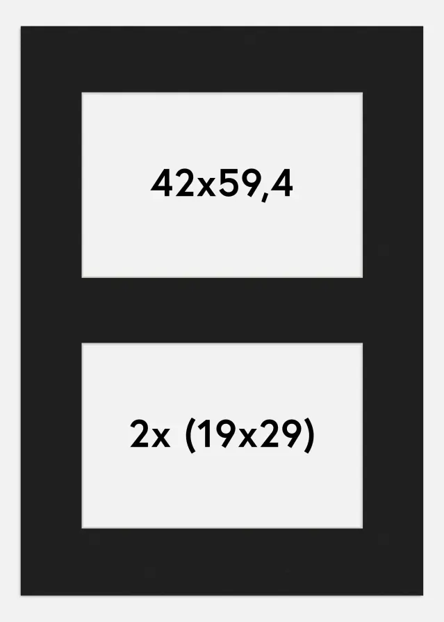 Paspatuuri Musta 42x59,4 cm - Kollaasi 2 kuvalle (19x29 cm)