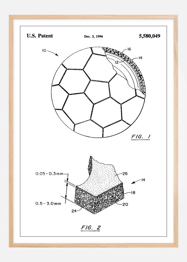 Patent Print - Football - White Juliste