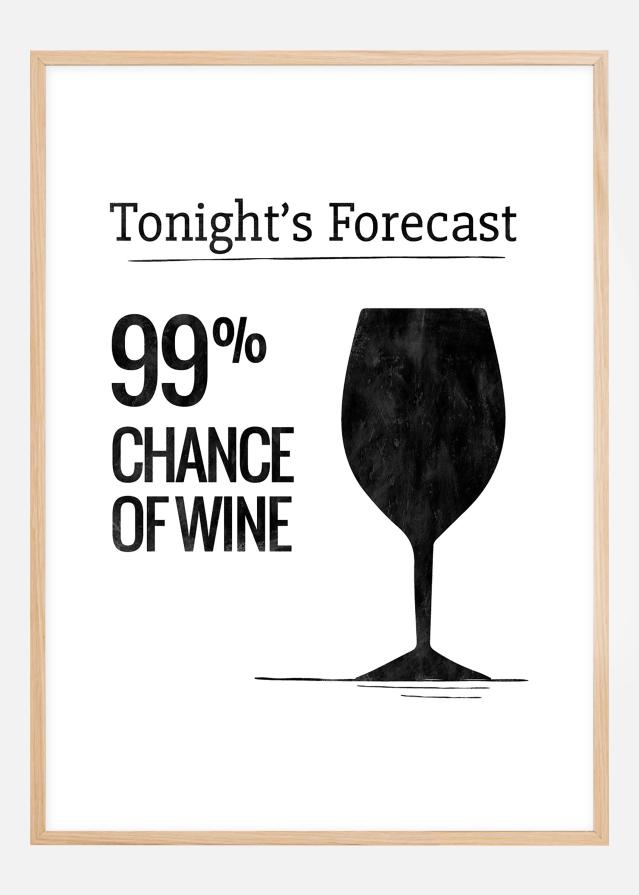 Tonights Forecast 99% Chance of Wine Juliste