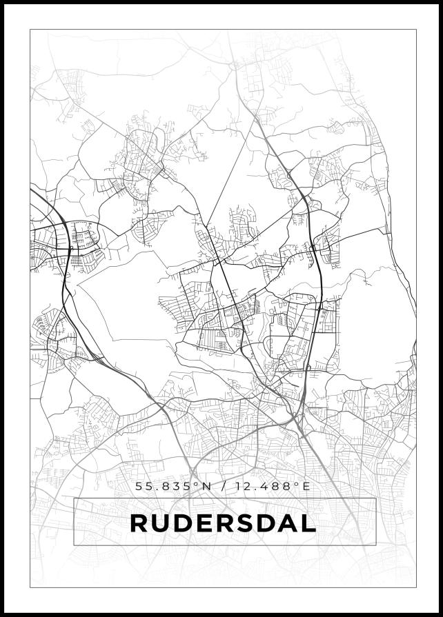 Kartta - Rudersdal - Valkoinen Juliste