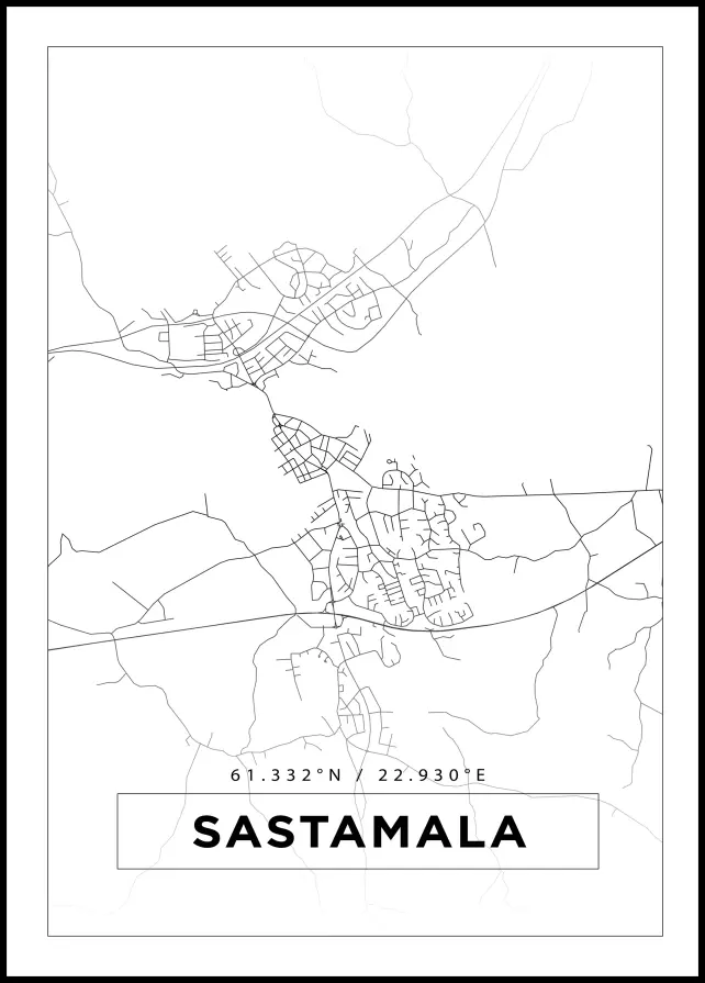 Kartta - Sastamala - Valkoinen Juliste