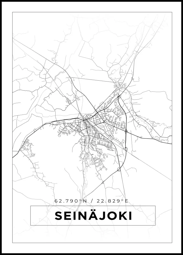 Kartta - Seinäjoki - Valkoinen Juliste