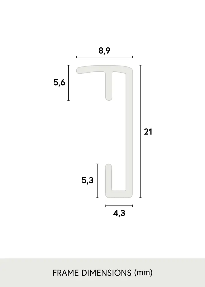 Kehys Poster Frame Aluminum Silver 21x29,7 cm (A4)