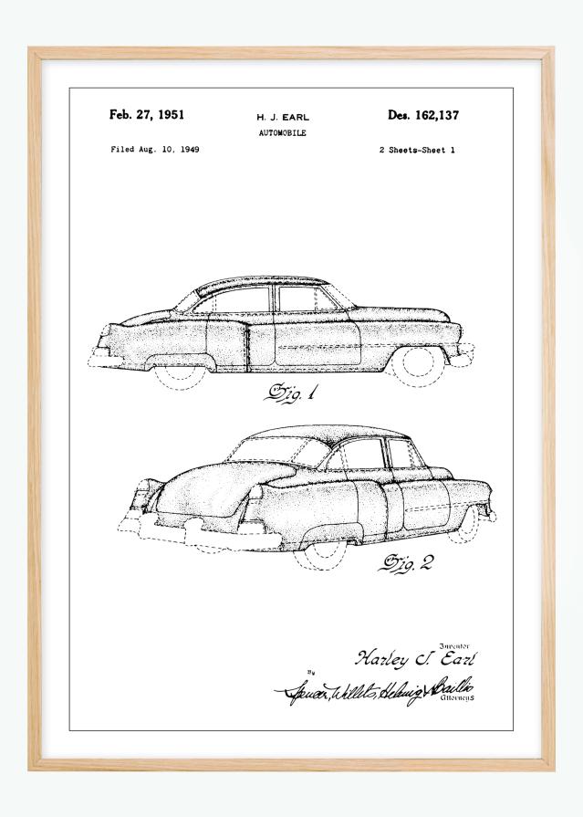 Patenttipiirustus - Cadillac I Juliste