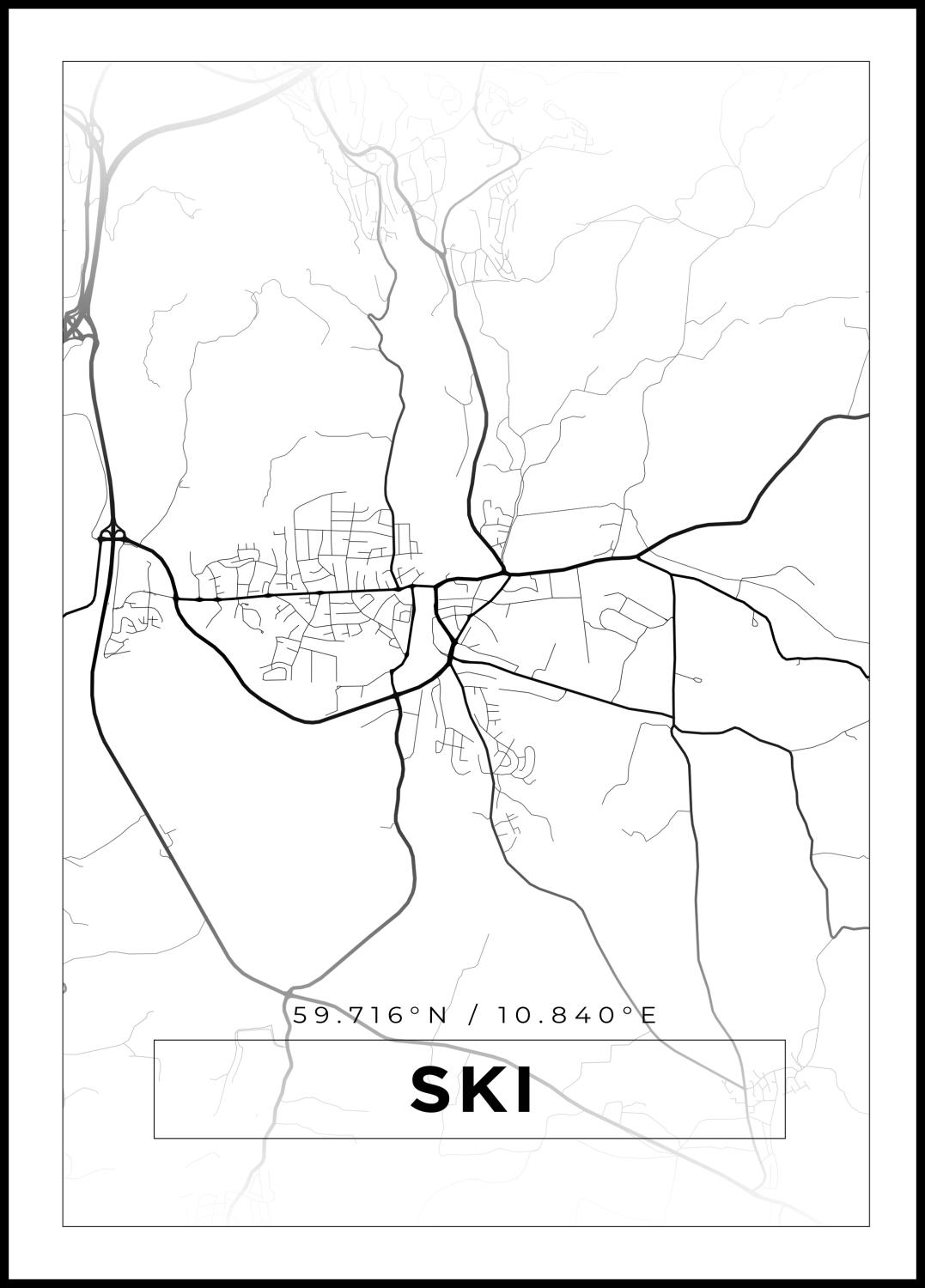 Product Image for Kartta - Ski - Valkoinen Juliste (21x29.7 cm (A4))
