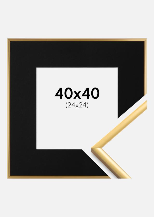 Kehys New Lifestyle Shiny Gold 40x40 cm - Passepartout Musta 25x25 cm