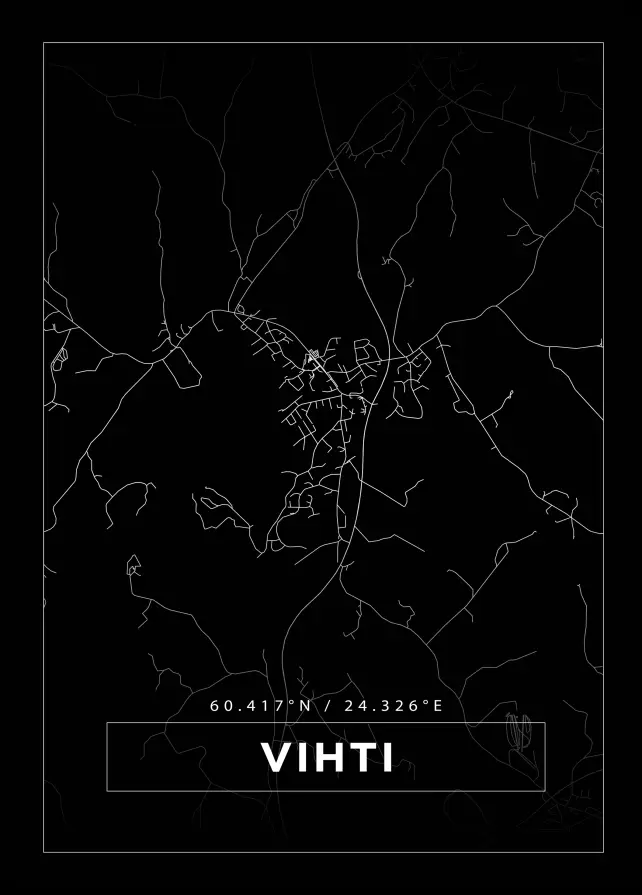 Kartta - Vihti - Musta Juliste