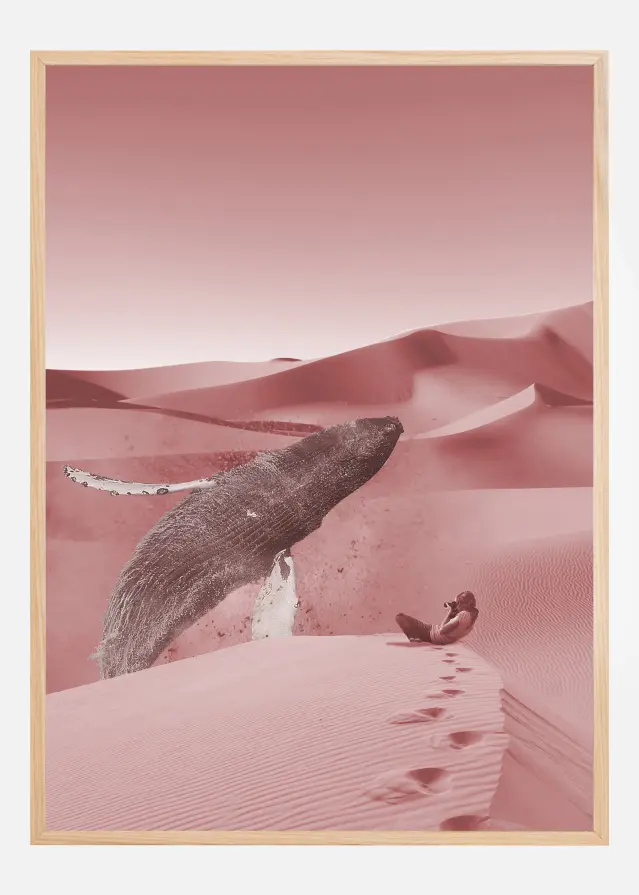 Whale in a pink desert Juliste