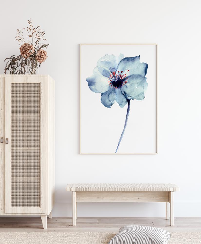 Aquarelle Flower - Blue Juliste