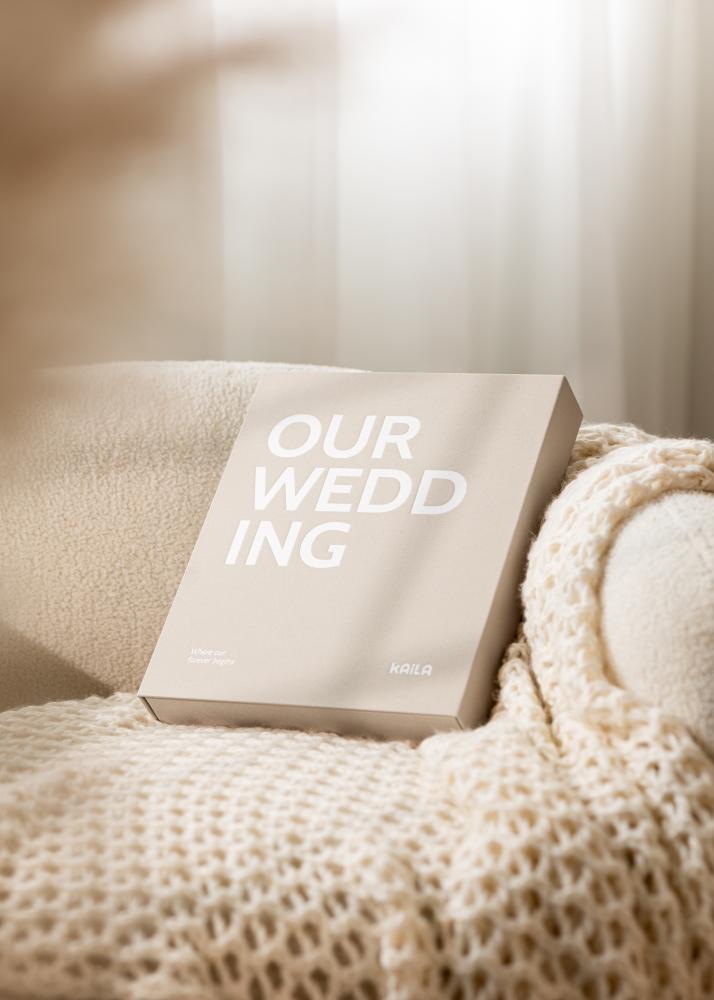 KAILA OUR WEDDING Creme - Coffee Table Photo Album (60 Mustaa sivua)