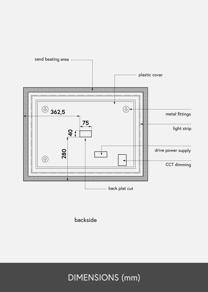 KAILA Peili Rectangle II LED 60x80 cm