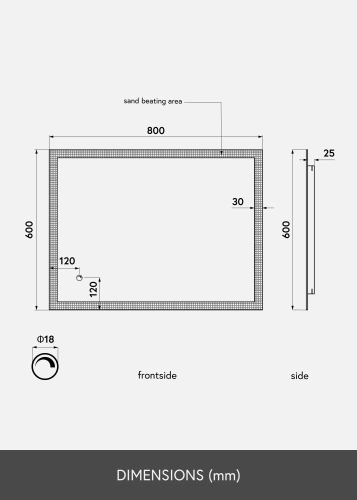 KAILA Peili Rectangle II LED 60x80 cm