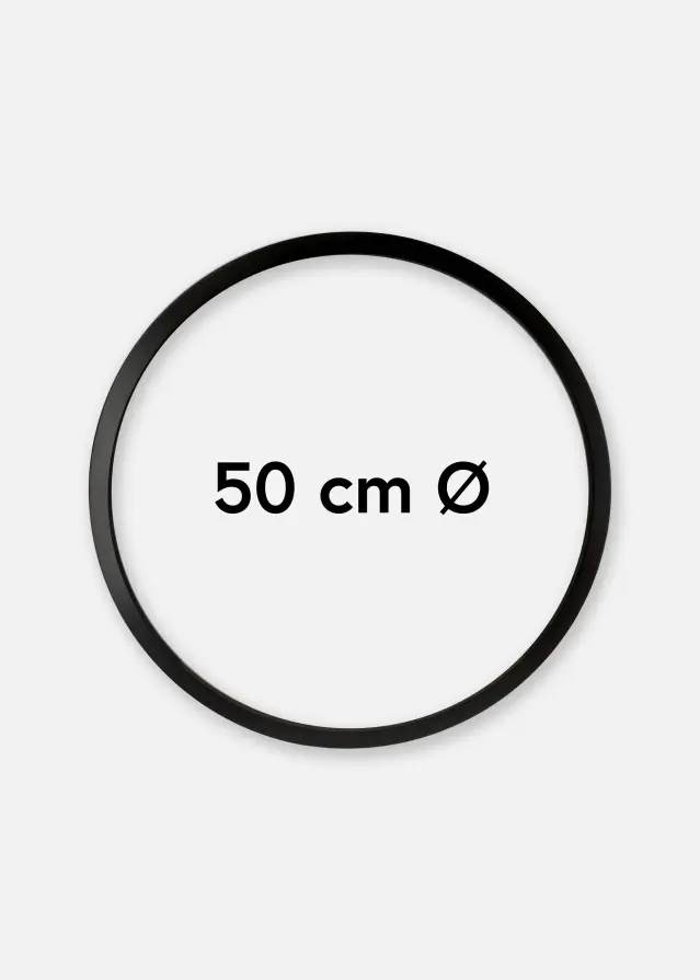 Pyöreä Kehys Akryylilasi Musta 50 cm Ø