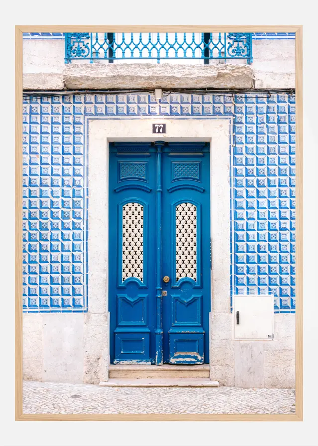 Blue Lisbon Door Juliste