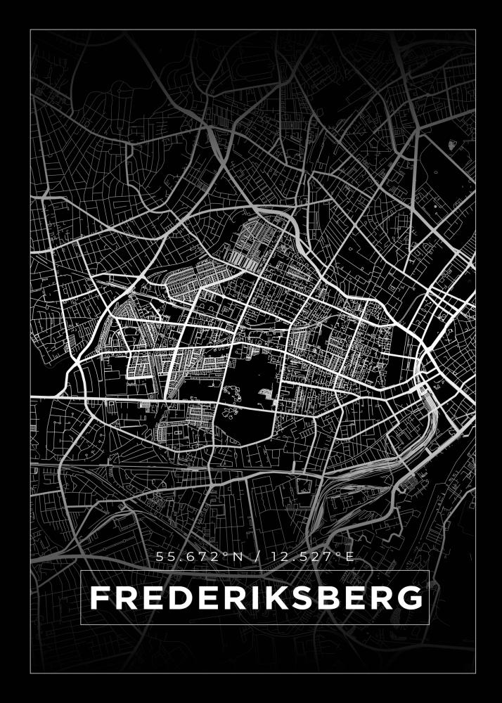 Kartta - Frederiksberg - Musta Juliste