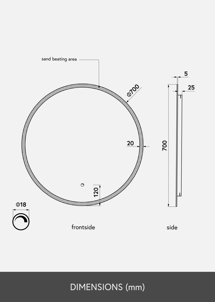 KAILA Peili Frost LED 70 cm Ø