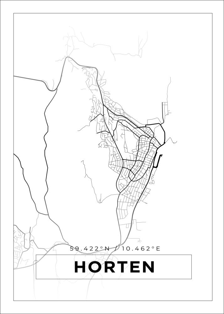 Kartta - Horten - Valkoinen Juliste